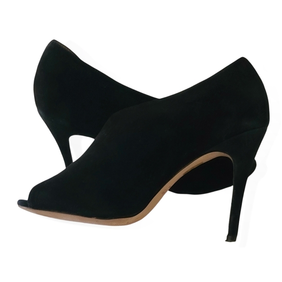 Botkier Adelia D'orsay Peep toe Slip on suede bootie heels size 5.5 - Picture 5 of 12